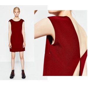 Zara Trafaluc red dress with cut out back NWT